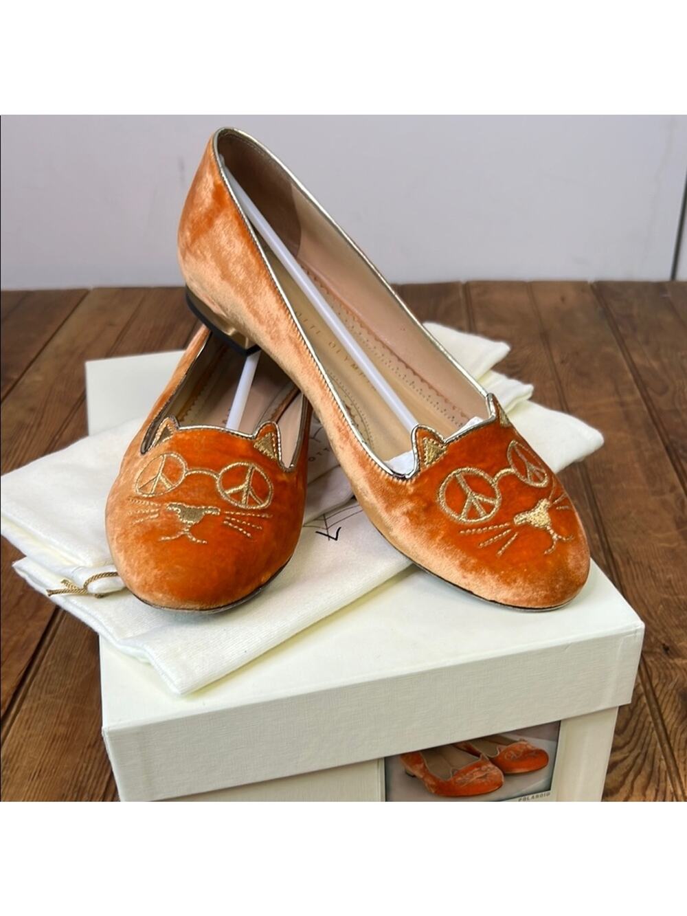 Women’s Charolette Olympia limited edition cat Hippy Kitty Flats size 38